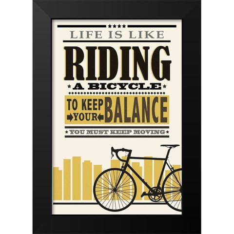 Balanced Riding Black Modern Wood Framed Art Print by Prime, Marcus