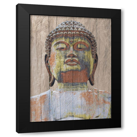 Wooden Painted Buddha Black Modern Wood Framed Art Print by Prime, Marcus