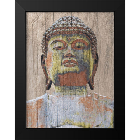 Wooden Painted Buddha Black Modern Wood Framed Art Print by Prime, Marcus