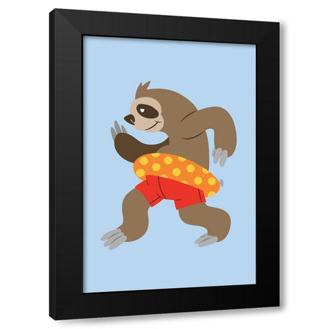 Water Fun Black Modern Wood Framed Art Print by Prime, Marcus