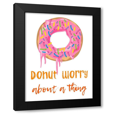 Donut Worry Black Modern Wood Framed Art Print by Prime, Marcus