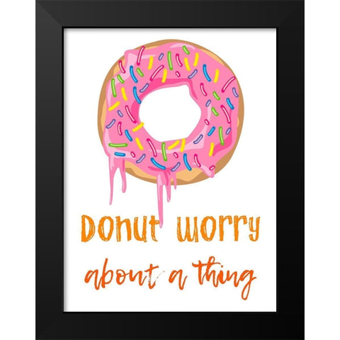 Donut Worry Black Modern Wood Framed Art Print by Prime, Marcus