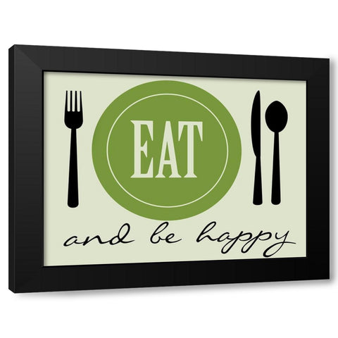 Happy Eating Black Modern Wood Framed Art Print by Prime, Marcus