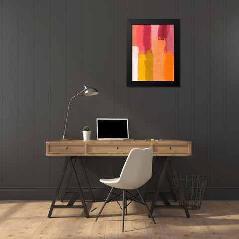 Blushing Smears Black Modern Wood Framed Art Print by Prime, Marcus