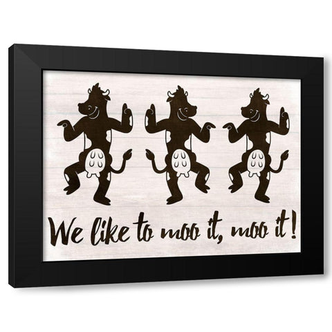 Moo It Moo it Black Modern Wood Framed Art Print by Prime, Marcus