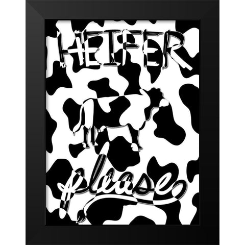 Heifer Please Black Modern Wood Framed Art Print by Prime, Marcus