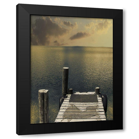 Sunset On The Dock Black Modern Wood Framed Art Print by Prime, Marcus