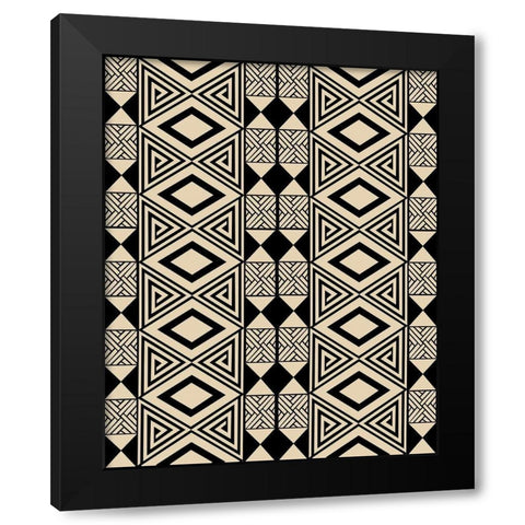 Bogolan Relaxation 2 Black Modern Wood Framed Art Print by Prime, Marcus