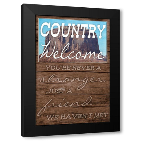 Country Welcome Black Modern Wood Framed Art Print by Prime, Marcus
