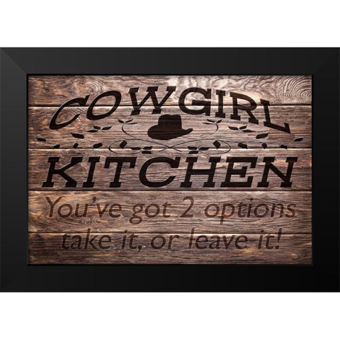 Cowgirl Kitchen Black Modern Wood Framed Art Print by Prime, Marcus