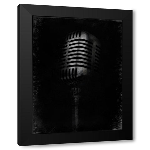 Mic Check 1 Black Modern Wood Framed Art Print by Prime, Marcus