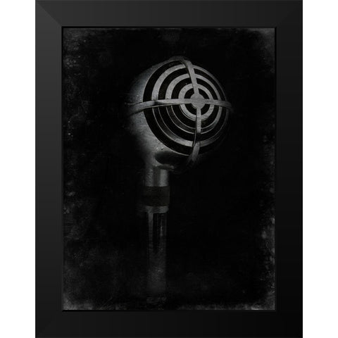 Mic Check 2 Black Modern Wood Framed Art Print by Prime, Marcus