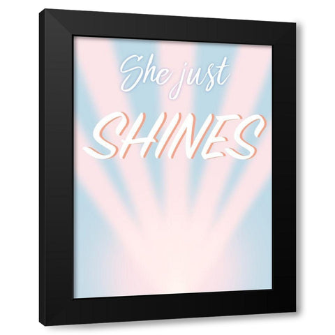 She Shines Black Modern Wood Framed Art Print with Double Matting by Prime, Marcus