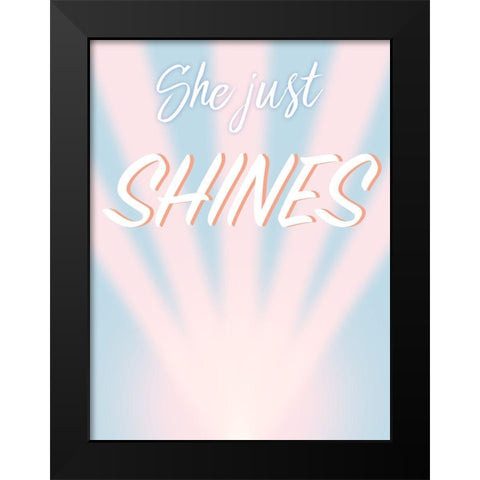 She Shines Black Modern Wood Framed Art Print by Prime, Marcus