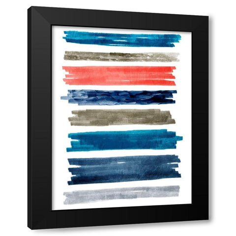 Aegean Rolling Streaks Black Modern Wood Framed Art Print by Prime, Marcus