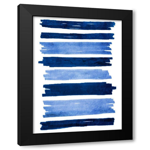 Indigo Rolling Streaks Black Modern Wood Framed Art Print with Double Matting by Prime, Marcus