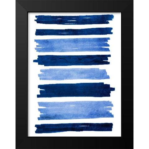 Indigo Rolling Streaks Black Modern Wood Framed Art Print by Prime, Marcus
