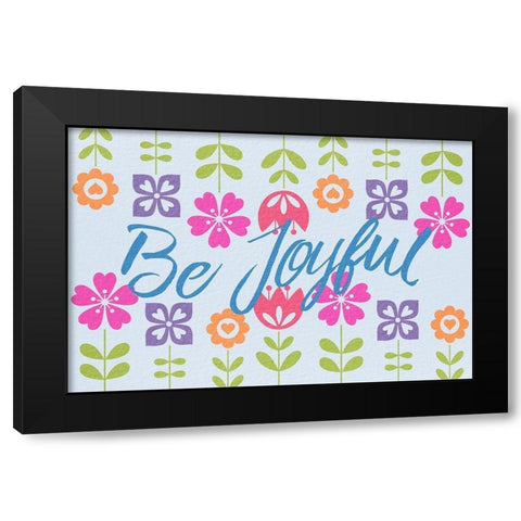 Joyful Flowers 1 Black Modern Wood Framed Art Print with Double Matting by Prime, Marcus
