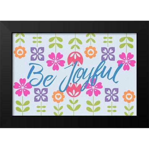 Joyful Flowers 1 Black Modern Wood Framed Art Print by Prime, Marcus