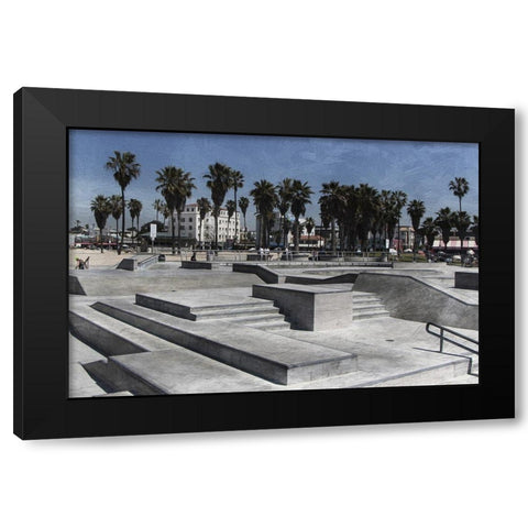 Venice Skating 1 Black Modern Wood Framed Art Print by Prime, Marcus