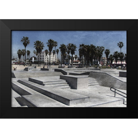 Venice Skating 1 Black Modern Wood Framed Art Print by Prime, Marcus