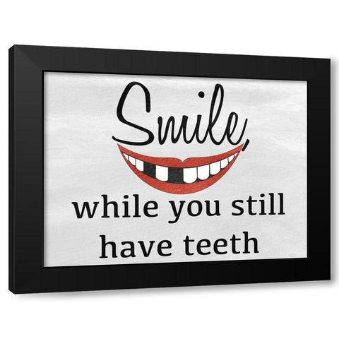 Toothless Smile Black Modern Wood Framed Art Print by Prime, Marcus