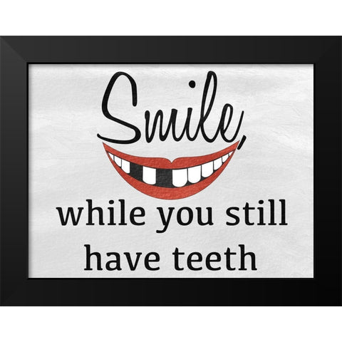 Toothless Smile Black Modern Wood Framed Art Print by Prime, Marcus