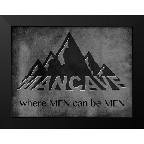 Manly Mancave Black Modern Wood Framed Art Print by Prime, Marcus