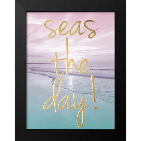 Seas The Day Black Modern Wood Framed Art Print by Prime, Marcus
