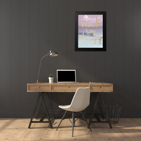 Beach Therapy Black Modern Wood Framed Art Print by Prime, Marcus