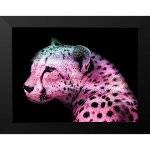Fun Cheetah 1 Black Modern Wood Framed Art Print by Prime, Marcus