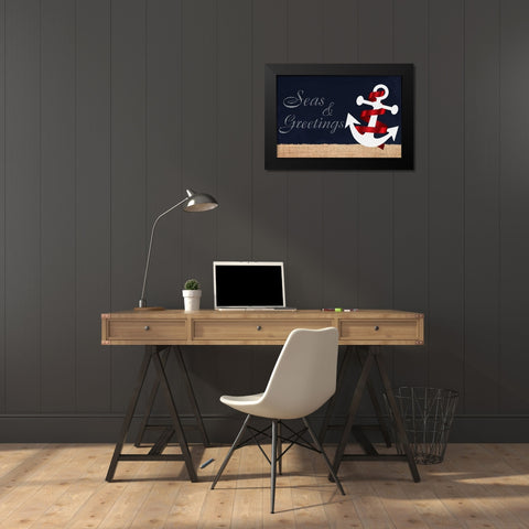 Seas N Greetings 1 Black Modern Wood Framed Art Print by Prime, Marcus