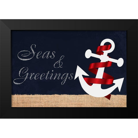 Seas N Greetings 1 Black Modern Wood Framed Art Print by Prime, Marcus