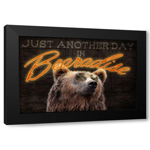 Bearadise 1 Black Modern Wood Framed Art Print by Prime, Marcus