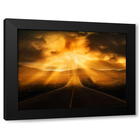 Road Less Traveled Black Modern Wood Framed Art Print by Prime, Marcus