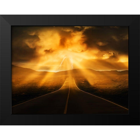 Road Less Traveled Black Modern Wood Framed Art Print by Prime, Marcus