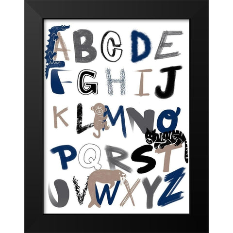 Critter Alphabet 1 Black Modern Wood Framed Art Print by Prime, Marcus