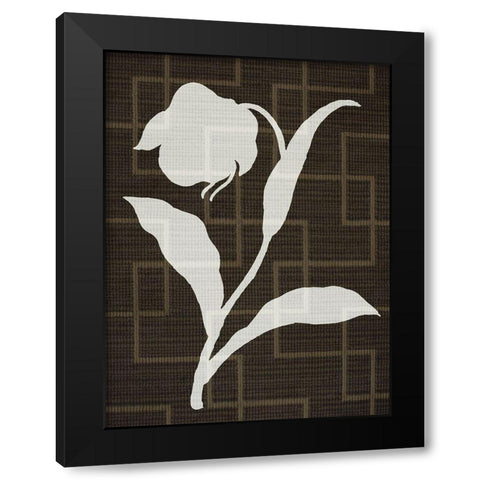 Textile Botanicals 1 Black Modern Wood Framed Art Print with Double Matting by Prime, Marcus