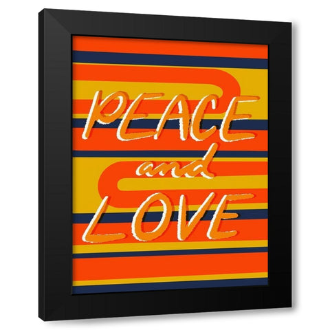 Peace And Love 1 Black Modern Wood Framed Art Print with Double Matting by Prime, Marcus
