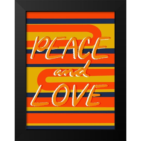 Peace And Love 1 Black Modern Wood Framed Art Print by Prime, Marcus