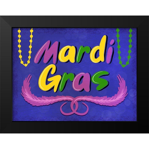 Mardi Gras Black Modern Wood Framed Art Print by Prime, Marcus