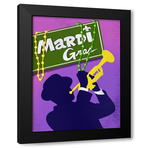 Mardi Gras 3 Black Modern Wood Framed Art Print by Prime, Marcus