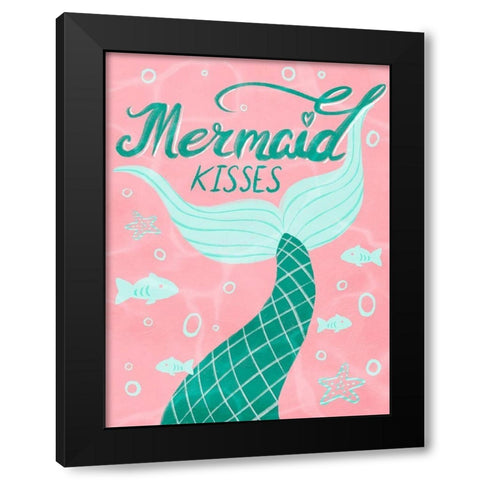 Mermaid Kisses 1 Black Modern Wood Framed Art Print by Prime, Marcus