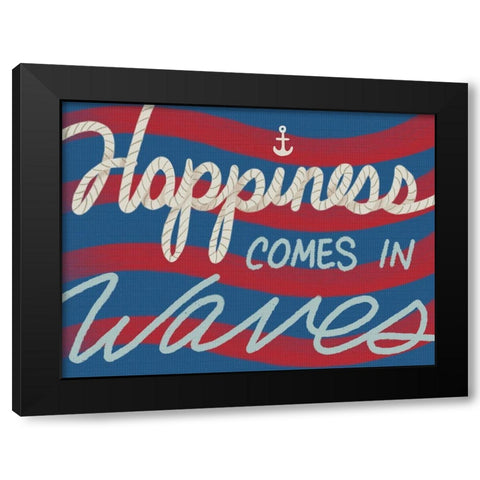 Wavy Happiness 1 Black Modern Wood Framed Art Print by Prime, Marcus