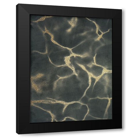 Golden Fluidity 1 Black Modern Wood Framed Art Print with Double Matting by Prime, Marcus