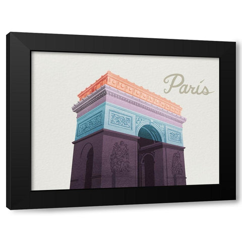 Colorful Paris 1 Black Modern Wood Framed Art Print with Double Matting by Prime, Marcus