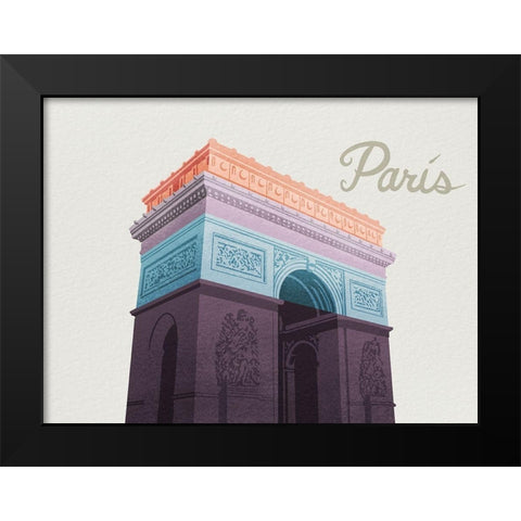 Colorful Paris 1 Black Modern Wood Framed Art Print by Prime, Marcus