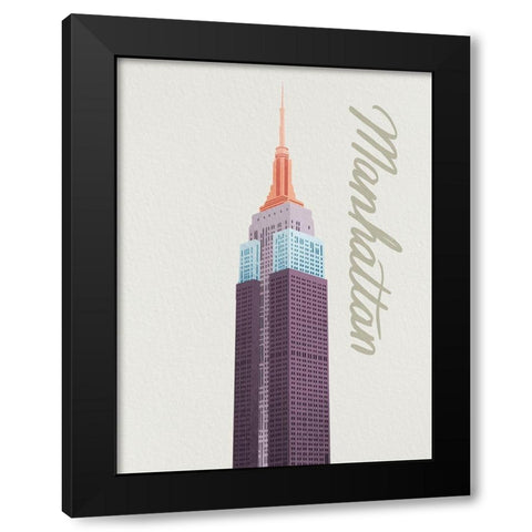 Colorful Manhattan 1 Black Modern Wood Framed Art Print by Prime, Marcus