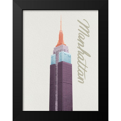 Colorful Manhattan 1 Black Modern Wood Framed Art Print by Prime, Marcus