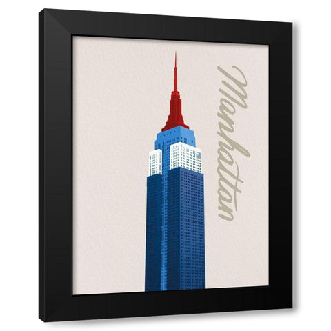 Patriotic Manhattan 1 Black Modern Wood Framed Art Print by Prime, Marcus